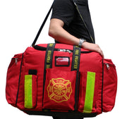 Lightning X Premium Padded Step-In Turnout Gear Bag (LXFB20) | The Fire Center | Fuego Fire Center | FIREFIGHTER GEAR | The LXFB20 combines the best features of a step-in turnout gear bag and an operations bag. Great for training personnel or relief captains that move from station to station. Big enough to fit all of your bunker gear including boots in the main compartment! Designed by Firefighters for Firefighters.