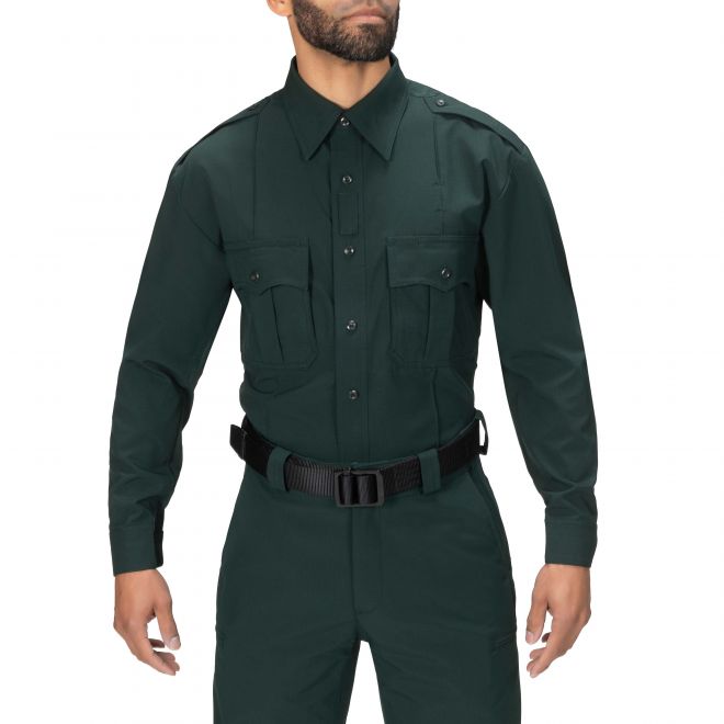 Blauer FlexRS Long Sleeve SuperShirt (8671) | The Fire Center | Fuego Fire Center | firefighter Gear | FlexRS™ material makes our fan-favorite SuperShirt® even better, with enhanced breathability, the durability of our proprietary low-profile ripstop material with a durable water repellent coating, and the professional appearance of a regular patrol uniform.