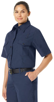 Workrite Women's Classic Short Sleeve Firefighter Shirt (FSF3)| Fire Store | Fuego Fire Center | Firefighter Gear | Made with durable, flame-resistant Nomex® IIIA fabric and autoclaved with our proprietary PerfectPress® process to give you a professional appearance that lasts. Designed specifically with women in mind.