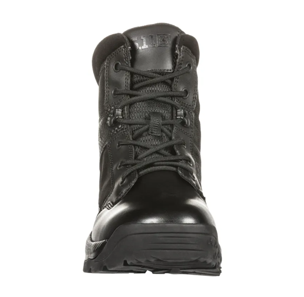 Close-up of 5.11 Tactical A.T.A.C. 6" Boot outsole highlighting slip- and oil-resistant tread, perfect for firefighting and tactical missions (12401)