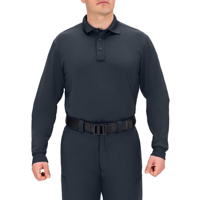Front view of Blauer Performance Pro-Zip-Front Polo Shirt} The Fire Center