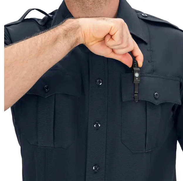 Blauer SS Zippered Polyester Shirt (8610-Z) with faux button front and pleated chest pockets| The Fire Center