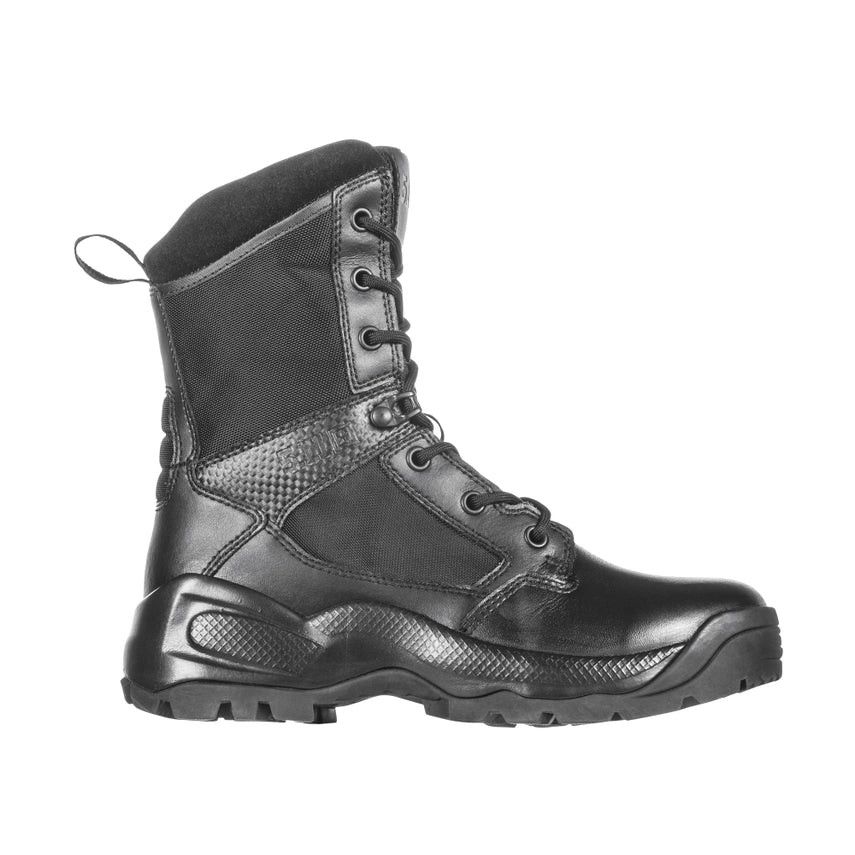 Front view of 5.11 Tactical Women’s A.T.A.C. 2.0 8" Boot showing durable leather toe and breathable nylon upper(12403) | The Fire Center