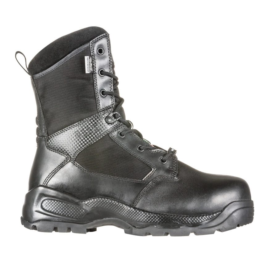 5.11 Tactical A.T.A.C.®  2.08 Shield Boot (12416) | Fire Store | Fuego Fire Center | Firefighter Gear | FREE SHIPPING | A renowned 5.11 Tactical boot steps up its profile with heightened performance and comfort. An added 5.11 SlipStream™ waterproof / bloodborne pathogen membrane, ASTM/CSA CARBON-TAC toe, and an ASTM/CSA puncture resistant board provide critical protection.