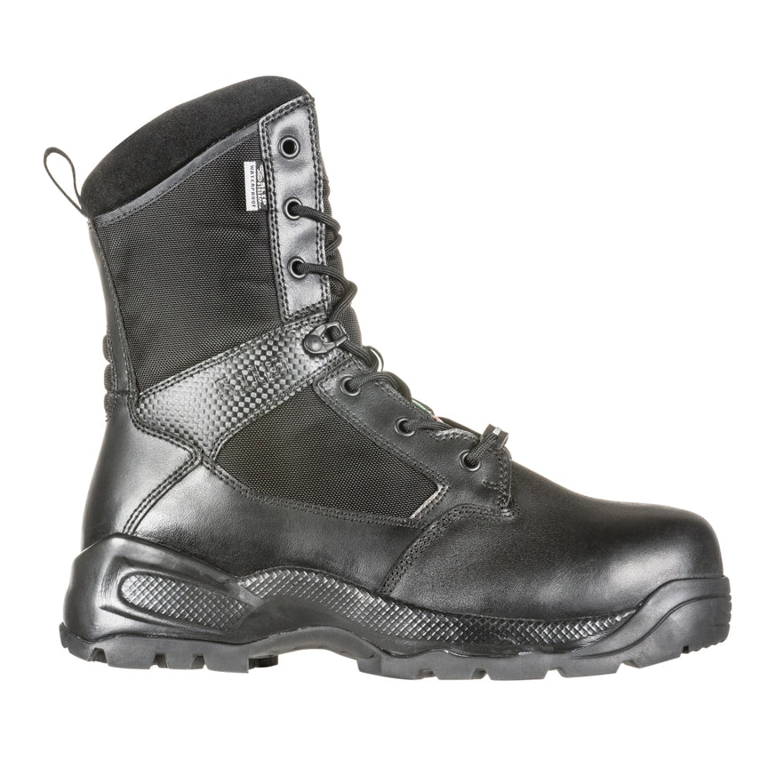 5.11 Tactical A.T.A.C.®  2.08 Shield Boot (12416) | Fire Store | Fuego Fire Center | Firefighter Gear | A renowned 5.11 Tactical boot steps up its profile with heightened performance and comfort. An added 5.11 SlipStream™ waterproof / bloodborne pathogen membrane, ASTM/CSA CARBON-TAC toe, and an ASTM/CSA puncture resistant board provide critical protection.