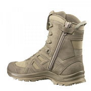 HAIX Black eagle Athletic 2.0 VT High Side Zip Desert (330005) | Free Shipping | "HAIX Black Eagle Athletic 2.0 VT High Side Zip Desert" Boot height in inches 8 inches Color Fawn/beige Conductivity Anti-static Fastener 2 zone lacing, Side Zipper Gender Male Inner liner Textile Primary use Military Product type Factory firsts Safety toe No safety toe Shank TPU R3000 Sole 018