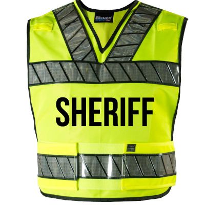 Blauer Breakaway Safety Vest (339) | FREE SHIPPING | Popular pull over style safety vest is specially made for use over uniform shirt or winter outerwear - just drop over head and fasten at the sides. Certified to ANSI 107 Type P Class 2.