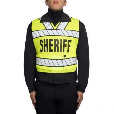 Blauer Breakaway Safety Vest (339) | FREE SHIPPING | Popular pull over style safety vest is specially made for use over uniform shirt or winter outerwear - just drop over head and fasten at the sides. Certified to ANSI 107 Type P Class 2.