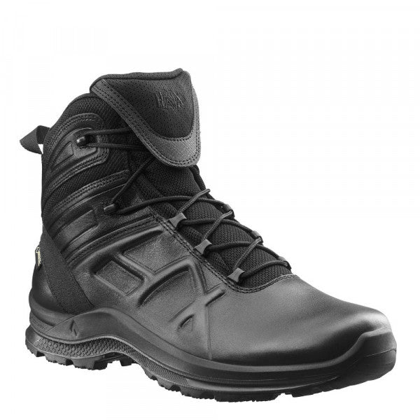 HAIX Black Eagle Tactical 2.0 GTX Mid (340002) | FREE SHIPPING | "HAIX Black Eagle Tactical 2.0 GTX Mid" Boot height in inches 6 inches Color Black Conductivity Anti-static Fastener Lace up Gender Male Inner liner GORE-TEX® Item number 340002 Primary use Law enforcement Product type Factory firsts Safety toe No safety toe Shank TPU R3000 Sole 018 Technologies