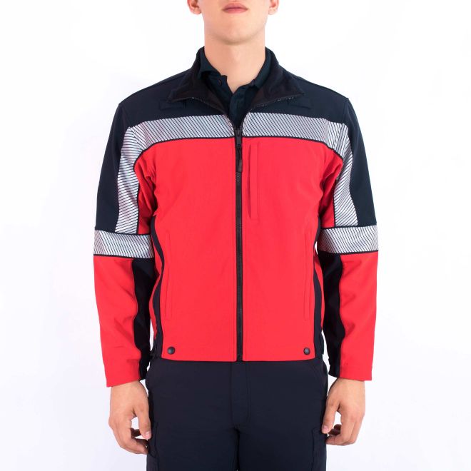Blauer Colorblock Softshell Fleece Jacket (4670) | The Fire Center | Fuego Fire Center | Store | FIREFIGHTER GEAR | Water and wind resistant, hi visibility, and highly breathable indoors or out. Colorblock pattern provides excellent visibility during the day. Scotchlite™ comfort trim reflective trim is bright and strikingly visible at night. Yellow version certified to ANSI 107-2020 Type P Class 3. 
