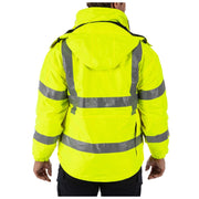 5.11 Tactical 3-in-1 Reversible High-Visibility Parka (48033) | The Fire Center | The Fire Store | Store | FREE SHIPPING | The Reversible High Vis 3-in-1 Parka™ offers superior weather protection and reliable, High Visibility performance. The reversible outer shell is standard patrol duty black, with ANSI/ISEA 107-2015 Type R&P, Class 3 Certified and 3M® Scotchlite.® reflective tape on the other side.