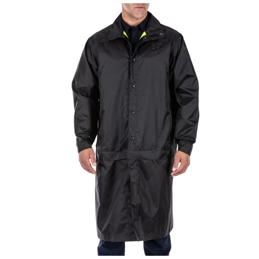 5.11 Tactical Reversible Hi-Vis Rain Coat (48125) | The Fire Center | The Fire Store | Store | FREE SHIPPING | REVERSIBLE HI-VIS RAIN COAT DETAILS Offering fully waterproof weather protection and ANSI/ISEA 107-2015 Type R & P, Class 3 visibility for night time or low light environments, the Long Reversible High Vis Rain Coat is a great value for patrol officers.