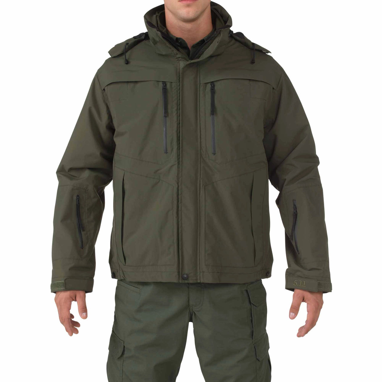 5.11 Tactical Valiant Duty Jacket – full waterproof shell with zip-in softshell liner and ID panel access (48153) | The Fire Center