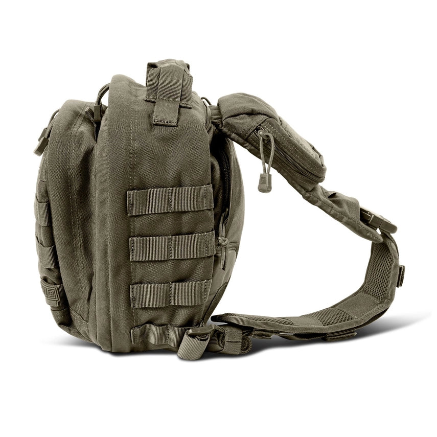 5.11 Tactical Rush MOAB™ 6 Sling Pack 11L (56963) | The Fire Center | The Fire Store | Store |FREE SHIPPING | Featuring a covert pocket at the rear sized for a sidearm, a coms pocket at the shoulder, fleece-lined sunglasses pocket, a pocket built for a 1.5 liter hydration bladder, an admin panel , an an interior compartment perfectly sized for a tablet and accessories, the MOAB is ideal for everyday needs