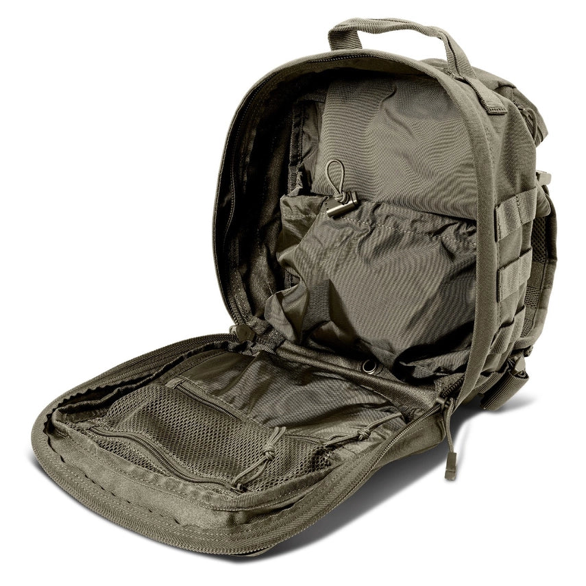 5.11 Tactical Rush MOAB™ 6 Sling Pack 11L (56963) | The Fire Center | The Fire Store | Store |FREE SHIPPING | Featuring a covert pocket at the rear sized for a sidearm, a coms pocket at the shoulder, fleece-lined sunglasses pocket, a pocket built for a 1.5 liter hydration bladder, an admin panel , an an interior compartment perfectly sized for a tablet and accessories, the MOAB is ideal for everyday needs