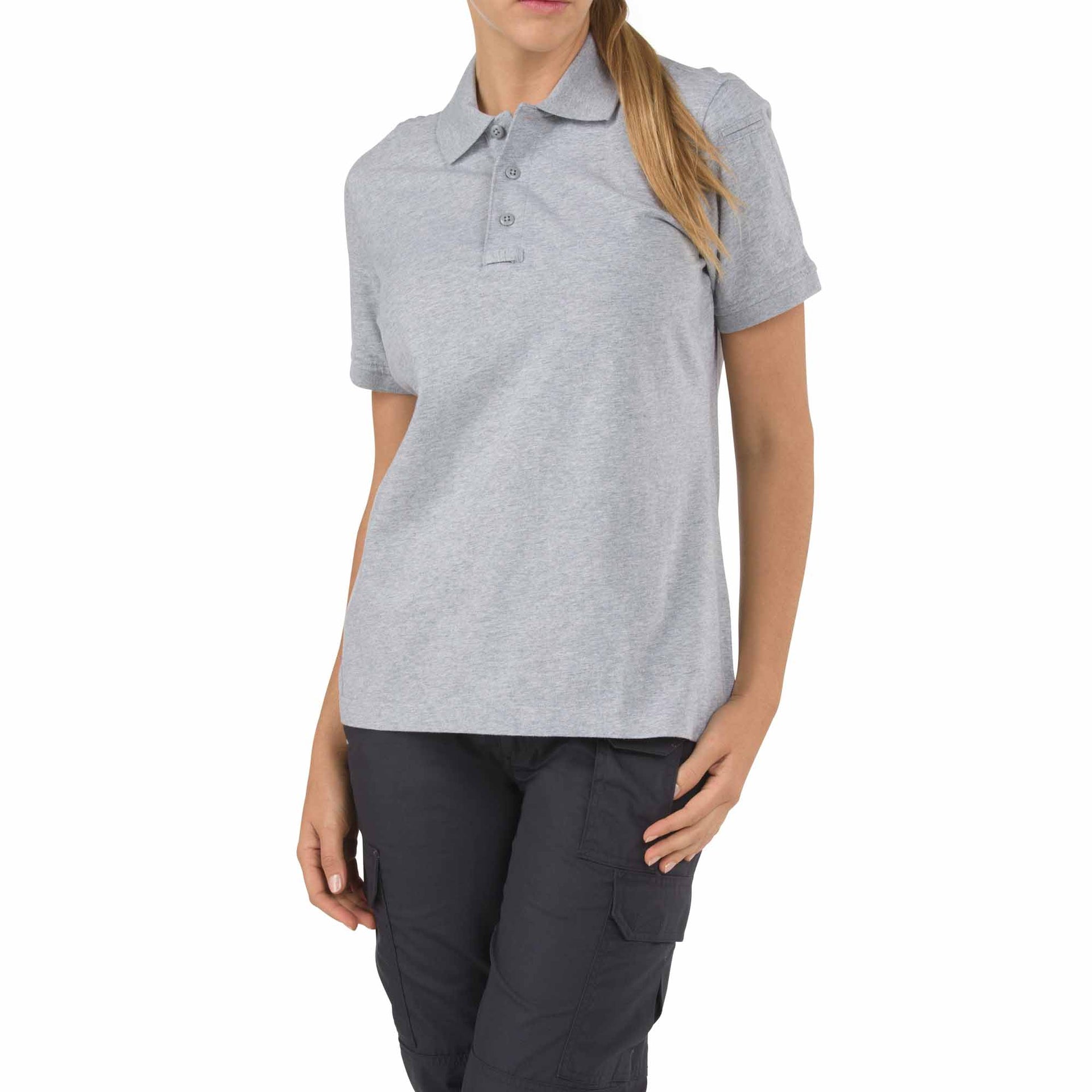 5.11 Tactical Women’s Tactical Jersey Short Sleeve Polo (61164) | The Fire Center | Fuego Fire Center | Firefighter Gear | An ideal, popular choice for casual uniform wear, 5.11®'s Women's Tactical Jersey Polo is designed to meet dress code and functional requirements for officers and first responders.