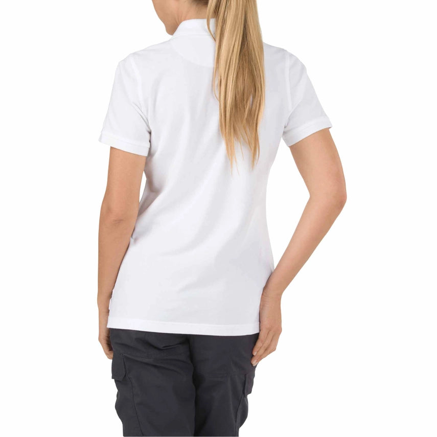 5.11 Tactical Women's Professional Short Sleeve Polo (61166) | Back view of professional, wrinkle-resistant polo shirt.
