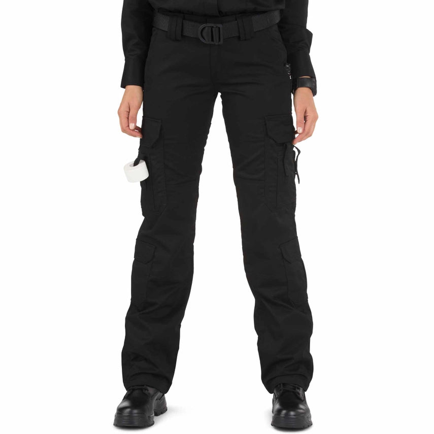 5.11 Tactical Women's EMS Pant (64301) | The Fire Center | The Fire Store | Store | FREE SHIPPING | Designed with direct feedback from EMS professionals worldwide, 5.11®'s EMS Pant is the best in the business featuring a self-adjusting waistband, fully gusseted inseam, and double-reinforced seat and knees. 65% polyester/35% cotton twill,
