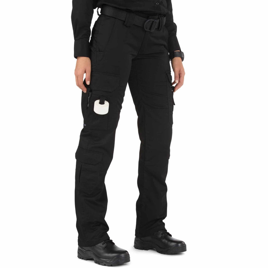 5.11 Tactical Women's EMS Pant (64301) | The Fire Center | The Fire Store | Store | FREE SHIPPING | Designed with direct feedback from EMS professionals worldwide, 5.11®'s EMS Pant is the best in the business featuring a self-adjusting waistband, fully gusseted inseam, and double-reinforced seat and knees. 65% polyester/35% cotton twill,