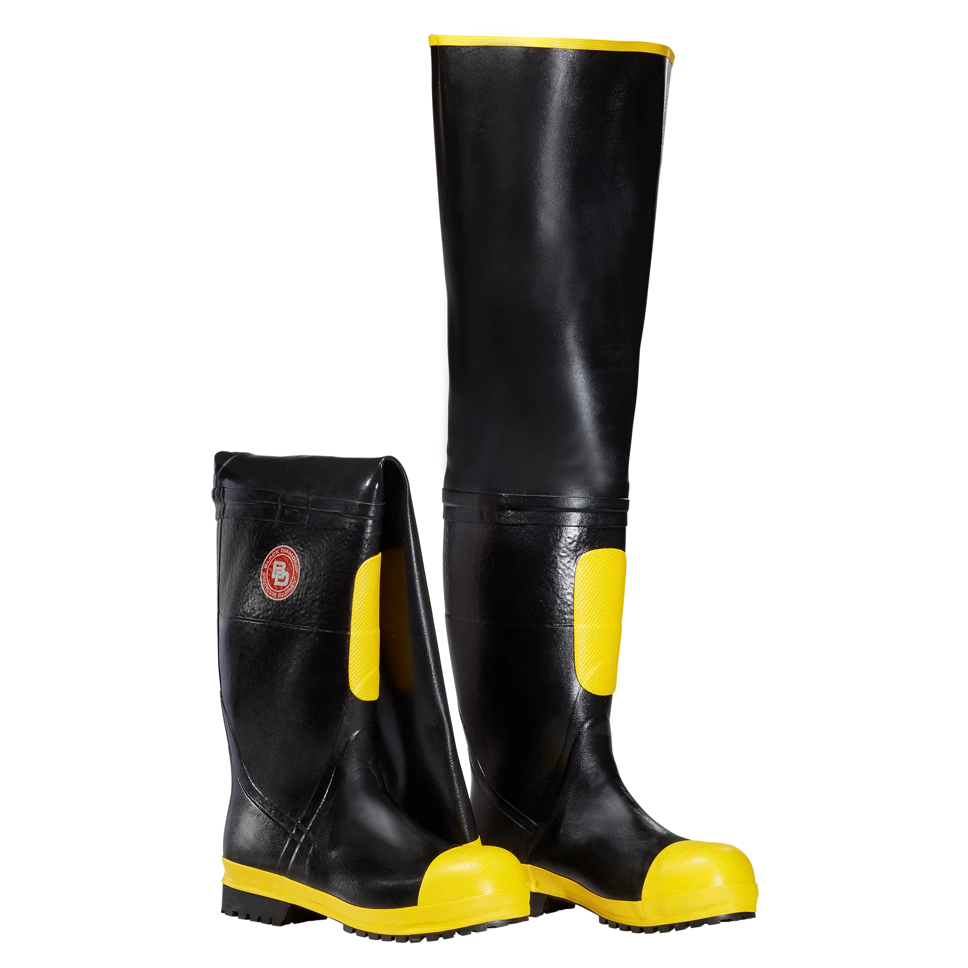 Black Diamond Rubber Hip Firefighter Boot, 31" | The Fire Center | Fuego Fire Center | Firefighter Gear | Not all rubber boots are made the same, Black Diamond Rubber Fire Boots provide maximum protection with all-day comfort and support. Our accurate fit design, large spacious steel toe and removable Ortholite® footbeds provide unmatched comfort making it the BEST DAMN RUBBER HIP BOOT. PERIOD.
