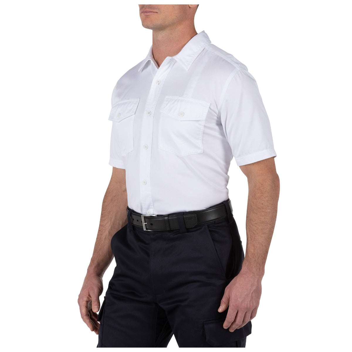 5.11 Tactical Company Short Sleeve Shirt (71391) | The Fire Center | Fuego Fire Center | Firefighter Gear |  Ready to answer every call through a busy shift, Short Sleeve Shirt backs you with a vital layer of safety (certified to NFPA 1975, 2019 edition) in a high-tech, low maintenance fabric. It’s made with a soft, & durable cotton twill that’s wrinkle-resistant with protective Firefly™ thread