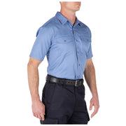 5.11 Tactical Company Short Sleeve Shirt (71391) | The Fire Center | Fuego Fire Center | Firefighter Gear |  Ready to answer every call through a busy shift, Short Sleeve Shirt backs you with a vital layer of safety (certified to NFPA 1975, 2019 edition) in a high-tech, low maintenance fabric. It’s made with a soft, & durable cotton twill that’s wrinkle-resistant with protective Firefly™ thread