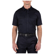 5.11 Tactical Company Short Sleeve Shirt (71391) | The Fire Center | Fuego Fire Center | Firefighter Gear |  Ready to answer every call through a busy shift, Short Sleeve Shirt backs you with a vital layer of safety (certified to NFPA 1975, 2019 edition) in a high-tech, low maintenance fabric. It’s made with a soft, & durable cotton twill that’s wrinkle-resistant with protective Firefly™ thread