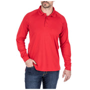 5.11 Tactical Performance Long Sleeve Polo (72049) | The Fire Center | Fuego Fire Center | Firefighter Gear | Made of jersey-knit 100% polyester fabric, the Performance Polo is wrinkle and shrink-resistant, snag-resistant, anti-odor, and has a stay-flat, no-roll collar. 