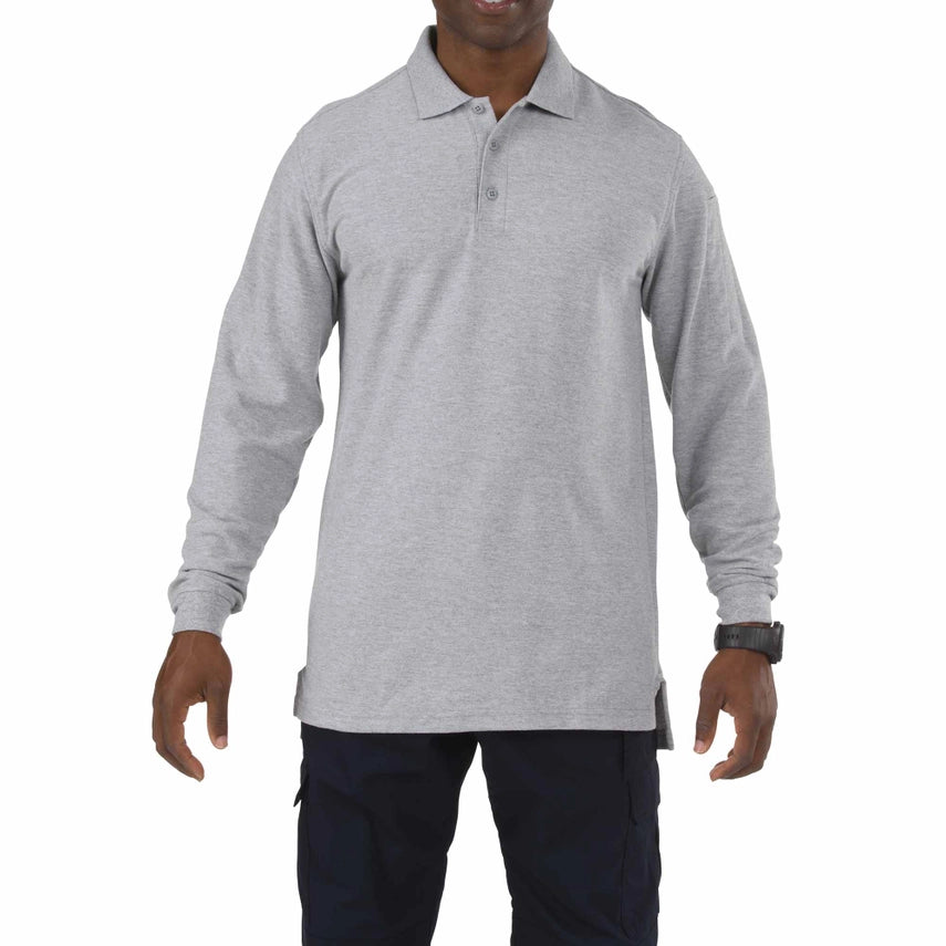 5.11 Tactical Utility Long Sleeve Polo (72057) | The Fire Center | The Fire Store | Store | FREE SHIPPING | Engineered for superior wearability and versatility across a wide spectrum of job environments, the Long Sleeve Utility Polo provides the same crisp, clean appearance as our traditional Professional Polo, while integrated side vents provide greatly increased air flow to keep you cool and collected