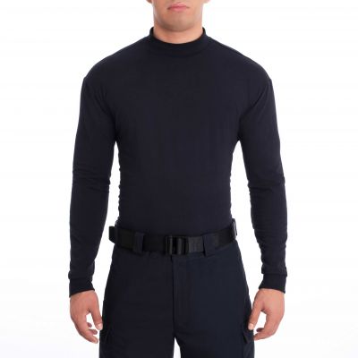 Blauer 8110X Mock Turtleneck – Front View in Blue | The Fire Center