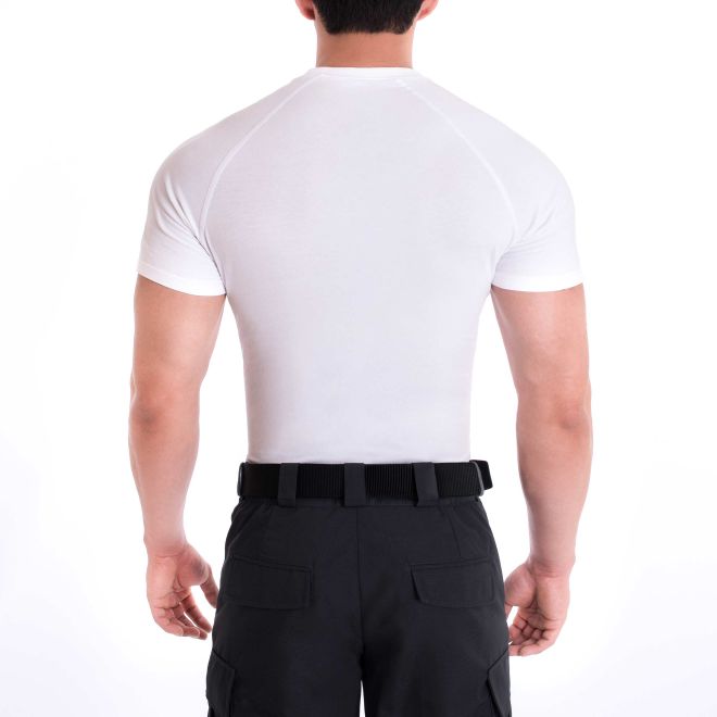 Blauer Compression Shirt (8120X) | The Fire Center | Fuego Fire Center | Store | FIREFIGHTER GEAR | FREE SHIPPING | Built with four-way stretch to move with you and regulate your body temperature. Super soft fabric with anti-odor and wicking technology. Wear it tight-fitting under your uniform and it will become your go-to shirt for staying cool and comfortable.