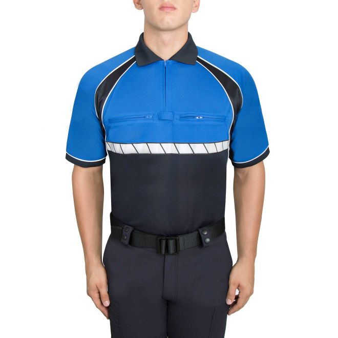 Blauer Colorblock Performance Polo (8133) | The Fire Center | Fuego Fire Center | Store | FIREFIGHTER GEAR | FREE SHIPPING | Lightweight, moisture wicking, anti-odor polyester and mesh inserts combine to ensure breathability and long-lasting comfort. Colorblock design with reflective piping and accents increases visibility during the day and at night. Built with a loose athletic cut.