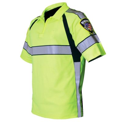 Blauer Hi-Vis Polo Shirt (8137) | The Fire Center | Fuego Fire Center | Store | FIREFIGHTER GEAR | FREE SHIPPING | TComfort and safety combine in this moisture wicking, anti-odor and highly breathable polo. Certified to ANSI 107-2020 Type P Class 2 high visibility safety standard. Stretch reflective material improves daytime contrast and looks smart.. 
