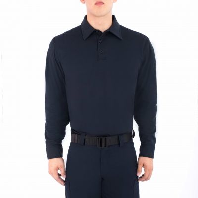 Blauer Long Sleeve Bicomponent Polo Shirt (8141-1) | The Fire Center | Fuego Fire Center | Store | FIREFIGHTER GEAR | Unique 10.5 oz bicomponent fabric features cotton interior with no-fade polyester exterior for the ultimate long sleeve polo comfort. Knit sport collar helps prevent curling, double pen pocket on sleeve.
