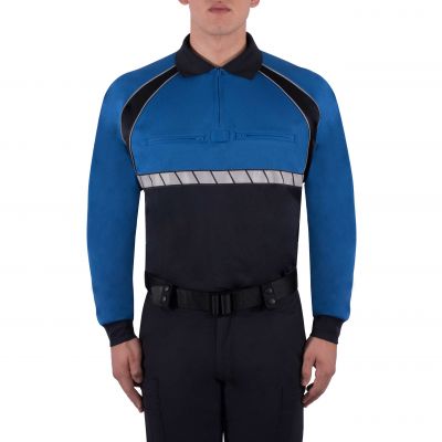Blauer Long Sleeve Colorblock Performance Polo Shirt (8143) | The Fire Center | Fuego Fire Center | Store | FIREFIGHTER GEAR | FREE SHIPPING | A quick dry performance long sleeve polo shirt with a colorblock design for high visibility makes your job safer and more comfortable.