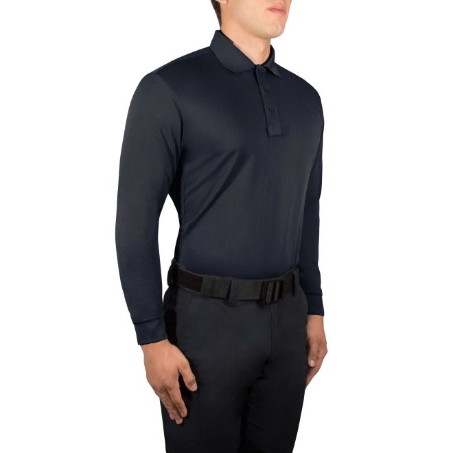 The Fire Store | Fuego Fire Center | Firefighter Gear | free shipping |  Blauer Long Sleeve Performance Pro Polo Shirt (8144) |  Our Long Sleeve Performance Pro Polo is built to handle extreme heat while keeping you dry and comfortable. The lightweight, moisture-wicking polyester and mesh inserts in this polo shirt will keep you comfortable even when your body is working at its hardest, with anti-odor technology built in and a loose athletic cut for full range of motion.