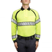 Blauer Long Sleeve Hi-Vis Polo Shirt (8147) | The Fire Center | Fuego Fire Center | Store | FIREFIGHTER GEAR | FREE SHIPPING | Certified to ANSI 107-2020 Type P Class 2 high visibility safety standard. Stretch reflective material improves daytime contrast and helps you be seen at night