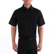 Blauer Performance Patrol Polo (8160) | The Fire Center | Fuego Fire Center | Store | FIREFIGHTER GEAR | FREE SHIPPING | A true dress polo designed for duty wear. Fast-drying, breathable, lightweight material with five-crease military styling and a sport collar, three-button placket and mic tab. No fade, no snag, no pill fabric keeps you looking good longer. 