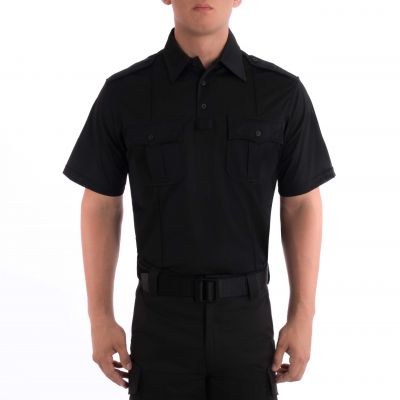 Blauer Performance Patrol Polo (8160) | The Fire Center | Fuego Fire Center | Store | FIREFIGHTER GEAR | A true dress polo designed for duty wear. Fast-drying, breathable, lightweight material with five-crease military styling and a sport collar, three-button placket and mic tab. No fade, no snag, no pill fabric keeps you looking good longer. 