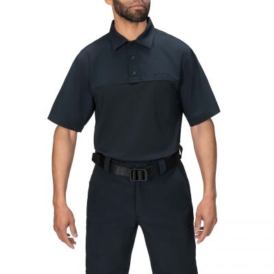 Blauer FlexRS Short Sleeve ArmorSkin Base Shirt (8362) | The Fire Center | Fuego Fire Center | FIREFIGHTER GEAR | By adding our proprietary FlexRS™ low-profile stretch ripstop fabric with a durable water repellent coating, our popular ArmorSkin® Short Sleeve Base Shirt is made even better, with a durable design that fuses the best of BDU uniforms with the traditional appearance of a patrol uniform