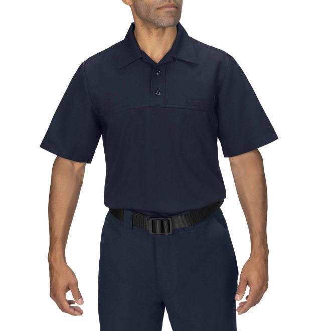 Blauer Short Sleeve Polyester ArmorSkin Base Shirt (8372) | The Fire Center | Fuego Fire Center | firefighter Gear | The moisture-wicking stretch mesh provides quick-dry comfort and body temperature regulation. Advanced mobility will never be a problem with this uniform.