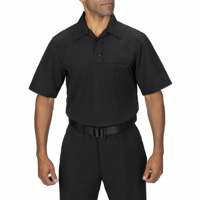 Blauer Short Sleeve Polyester ArmorSkin Base Shirt (8372) | The Fire Center | Fuego Fire Center | firefighter Gear | The moisture-wicking stretch mesh provides quick-dry comfort and body temperature regulation. Advanced mobility will never be a problem with this uniform.