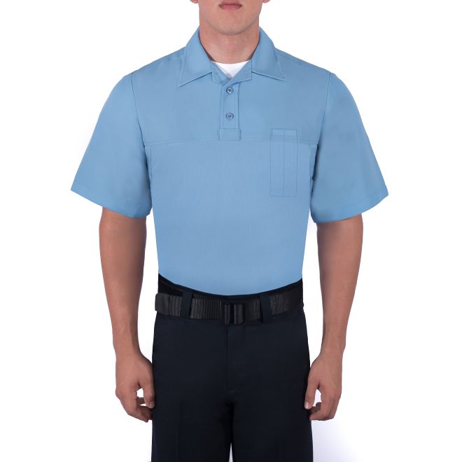 Blauer Short Sleeve Polyester ArmorSkin Base Shirt (8372) | The Fire Center | Fuego Fire Center | firefighter Gear | The Blauer Armor skin has moisture-wicking stretch mesh provides quick-dry comfort and body temperature regulation. Advanced mobility will never be a problem with this uniform.