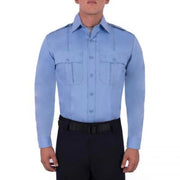 Blauer Class A Long Sleeve Shirt [Medium Blue] (8431) | The Fire Center | The Fire Store | Store | Fuego Fire Center | Firefighter Gear | Long Sleeve cotton Shirt can accommodate and secure your necessities with its pleated pockets and pencil slot both guarded with the hook-and-loop closur