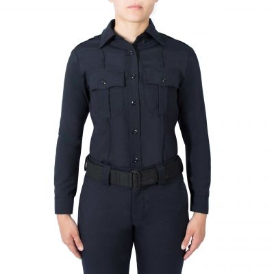 Blauer Long Sleeve Wool shirt (8450)  | The Fire Center | Fuego Fire Center | Store | FIREFIGHTER GEAR | LS wool Shirt is from an 8.5 oz. linear plain weave polyester fabric with 10% stretch which provides comfort to police officers wearing this it.