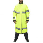 Blauer Techlite Reversible Long Rain Jacket (9790)| The Fire Center | Fuego Fire Center | Store | FIREFIGHTER GEAR | FREE SHIPPING | Featuring new WaterBlock technology, which lets you create a custom seal at your neck and wrists to keep the water out, our Techlite Reversible Long Rain Jacket is 48" long to keep you dry no matter what Nature throws at you.