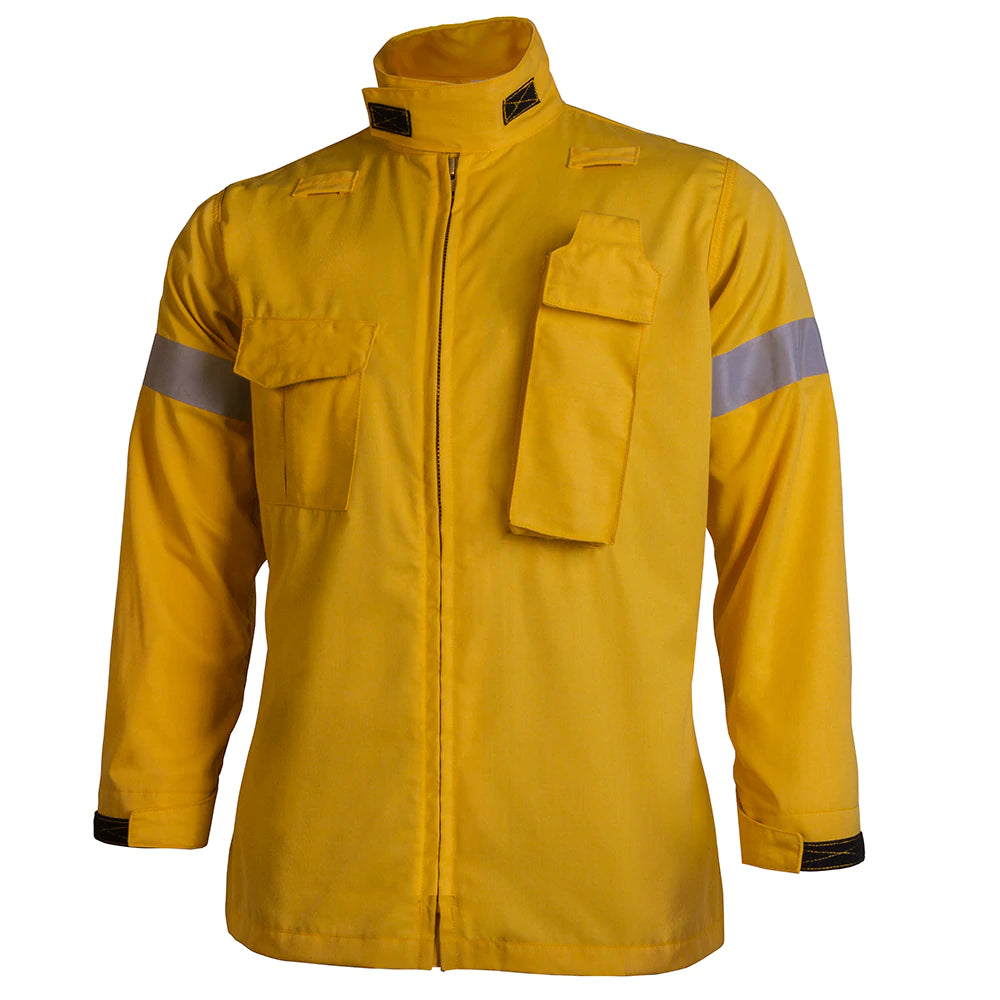 CrewBoss 7.0 oz Sigma 4 Star Nomex IIIA Yellow Wildland Gen II Response Jacket (WLS0772)| The Fire Center | Fuego Fire Center | FIREFIGHTER GEAR | The future of single layer wildland PPE has arrived with the introduction of the CrewBoss Gen II Response Jacket. This NFPA 1977 certified jacket achieves new levels of breathability, thermal protection, and comfort.