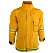 CrewBoss Interface Coat - 7 oz Tecasafe Wildland (IFC0117) | The Fire Center | Fuego Fire Center | FIREFIGHTER GEAR | The CrewBoss Interface Coat is ideal for the urban firefighter. Its unique cut provides superior thermal protection while allowing for an enhanced range of motion. With its full-cut design and caped shoulders, the Interface Coat provides the firefighter with a comfortable fit.