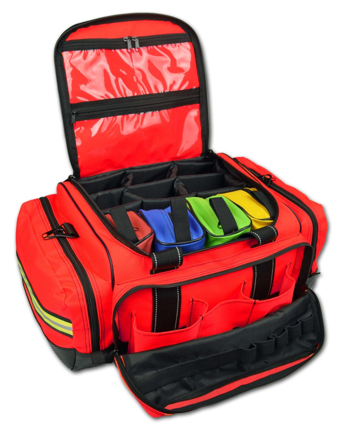 Lightning X Modular Trauma Bag (LXMB35) | The Fire Center | The Fire Store | Store | FREE SHIPPING | PREMIUM LARGE MODULAR EMT TRAUMA BAG The new MB35 is a premium mid-sized ALS trauma bag, meaning it will hold virtually all of the medical supplies needed for a trauma call, less the oxygen bottle. The MB35 is heavily reinforced from top to bottom so it will withstand years of abuse.