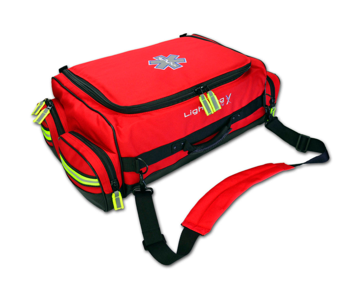 Lightning X Modular Oxygen Trauma Bag (LXMB65) | The Fire Center | The Fire Store | Store | FREE SHIPPING | The Modular ALS Bag is an excellent size and layout for EMS agencies. It features a zippered compartment that holds one D sized oxygen cylinder including regulator that allows easy access to the cylinder without having to remove it from the bag or even open the main compartment.